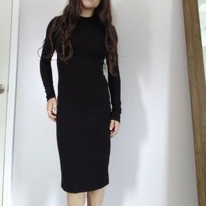 Long sleeve black maxi dress